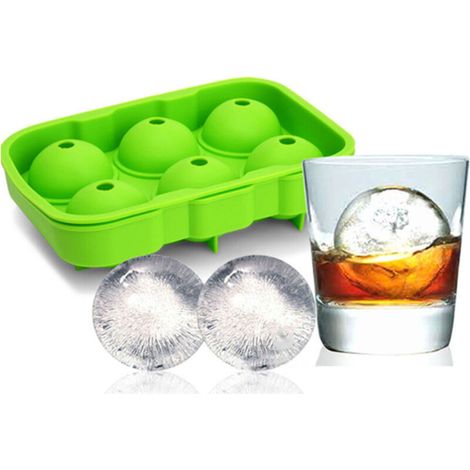 Ice cube tray for 6 round scoops, made of black silicone. - AquaForge (1/5)