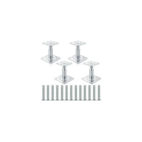 Support de colonne galvanisé réglable de 100 à 150 mm, construction robuste pour toiture – lot de 4 (1/3)
