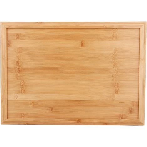 Plateau de service rectangulaire en bambou pour la maison cuisine, plateau à thé pour barbecue, snacks, gâteau 44,3x32,3x2,2 cm (1/5)