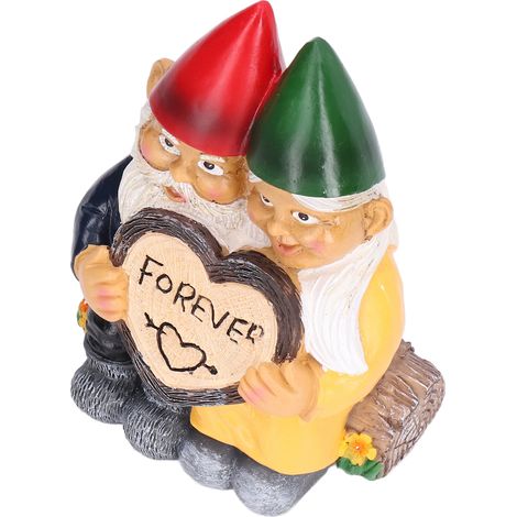 Statuette Couple de Nains de Jardin en Résine pour Décoration d'Intérieur et Bureau