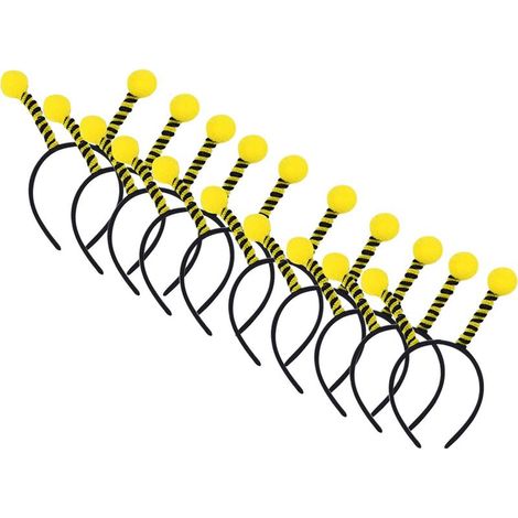 Bienen-Haarreif – 24 x 18 cm – Kunststoffgummiband mit Flanellbezug – Für Halloween, Weihnachten und Geburtstagsfeiern – 10er-Packung (1/5)