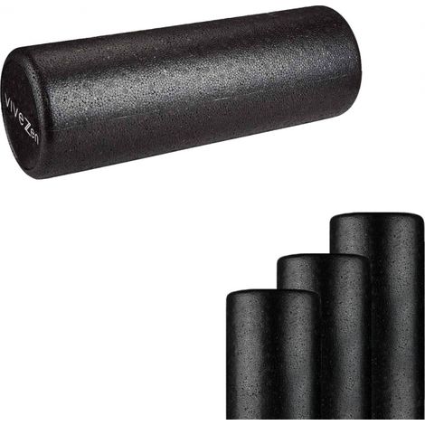 Rouleau de yoga, fitness en mousse EPP haute densité - 30 x 15 cm - Noir - Vivezen