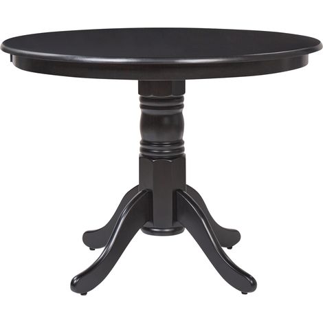 Mesa de comedor redonda vintage con pedestal de madera negro 100 cm Akron (1/5)