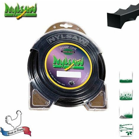 Coque Fil Nylon Cranté - 4,50 mm x 16 m - Pour Débroussailleuse - Fabriqué En France (1/2)