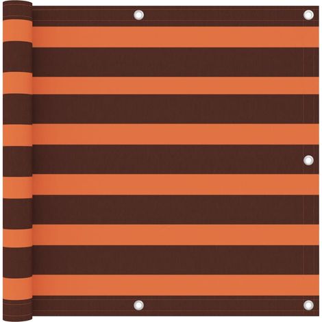 Écran de balcon brise pare vue protection confidentialité 90 x 400 cm tissu oxford orange et marron