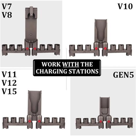 Supports de fixation adaptés aux aspirateurs Dyson Gen 5, V15, V12, V11, V10, V8 et V7. Accessoires, outils de rangement et pièces de rechange. (1/5)