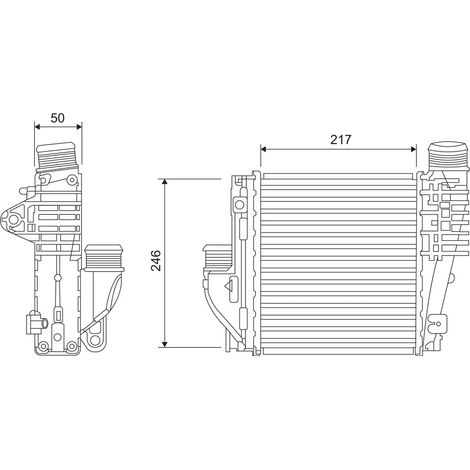 Intercooler, échangeur Valeo 818290 CITROËN 3637170 9675627980 SU001A9204