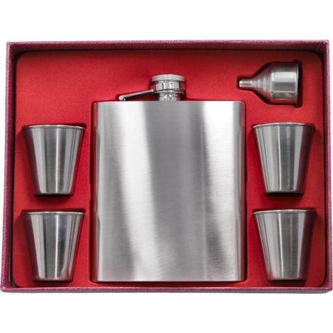 Eleganter Flachmann mit Schnapsgläsern und Trichter – Das perfekte Geschenk (1/3)