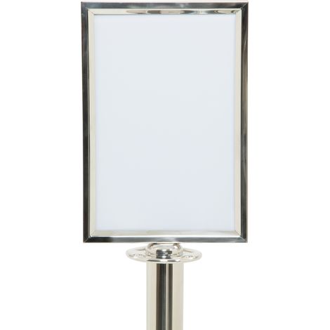 Porte-affiches pour poteau classique - A4 - chrome (accessoires pour fixation inclus) - Securit
