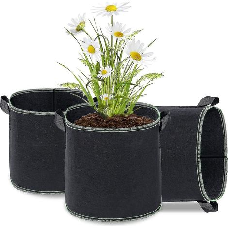 Sacs de culture, lot de 5 sacs de culture de 1 gallon (environ 3,8 litres), pots en tissu non tissé, sacs de jardin avec poignées pour légumes et fruits (1/5)