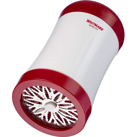 Westmark Macinino/Grattugia per formaggio, 2 in 1, Con dischi affilati intercambiabili, 7,5 x 7,5 x 13,4 cm, Acciaio inox/Plastica, Bianco/Rosso, 11602260 (1/5)