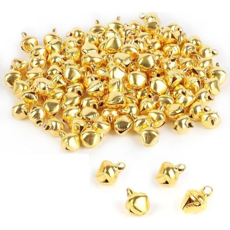 100 Of Clochette Grelot, Decorations of the Party, Bell for Animals of Company, Bell Decorative of Christmas Diy for Decorations of Festival of Wedding, Manufacturing of Jewelry,12mm (Gold) (1/5)