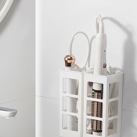 HIPS Wandhalterung für Haarglätter, Wandorganizer für Badezimmer, Schlafzimmer, Lockenstab, Weiß (1/5)