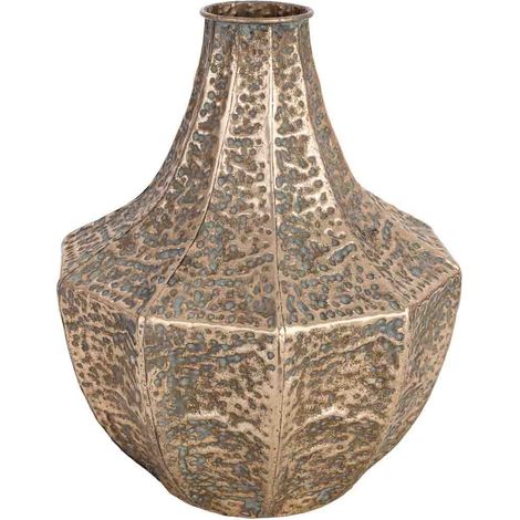 Jarrón de metal dorado 36x34x43 cm (1/5)