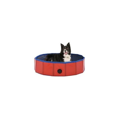 Piscine pliable pour chien, rouge, 80 x 20 cm, en PVC