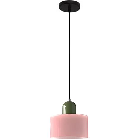 Suspension Verre Coloré Petite Moderne pour Chambre Îlot de Cuisine Salon Couloir Salle à Manger Luminaire (Rose) (1/5)