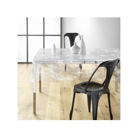 Nappe cristal rectangle 140 x 240 cm pvc imprime 14/100e danela Blanc (1/3)