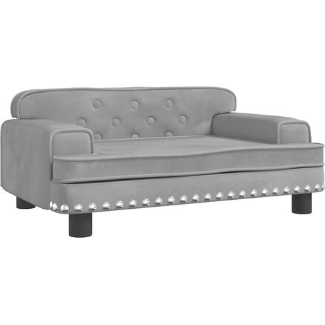 vidaXL Cama para perros de terciopelo gris claro 70x45x30 cm (1/2)