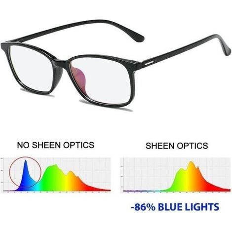 pair SHEEN Lunettes pour jeux vidéo TR90 , antireflet, anti-scintillement, filtre la lumière bleue, Lunettes pour PC. (1/4)