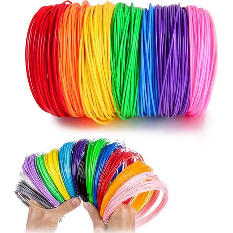 Filament 3D, PLA de Diamètre 1,75mm, 10 Couleurs Aléatoires, Longueur Totale 50M (1/5)