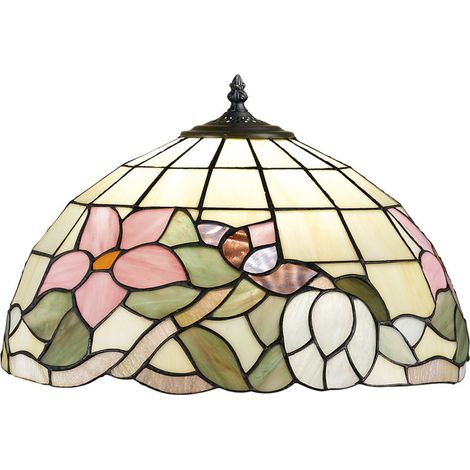 Paralume Tiffany In Vetro Decorato Multicolor D. 50Cm (1/2)