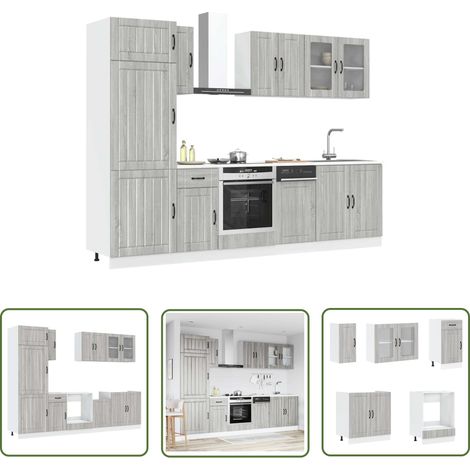 vidaXL Ensemble d'armoires de cuisine 8 pcs Kalmar bois d'ingénierie (1/4)