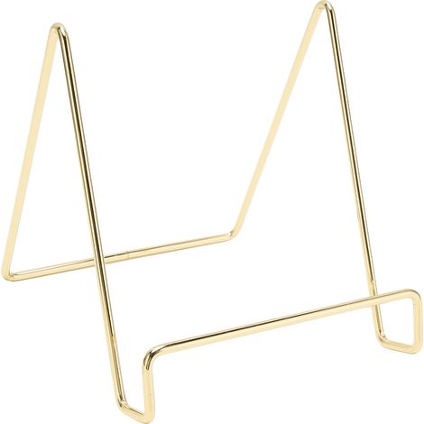 Support métallique pour tablette avec finition électroplaquée, cadre en fer antirouille, présentoir pour photos, convient aux tablettes, CD, disques vinyle, livres, doré (1/5)