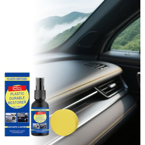 Car Plastic Care Agent - Daily Cleaning, Polishing, and Gloss Maintenance for Interior and Exterior Plastics - 50ml1, Sponge1 -- BIEMMEDUE (1/5)