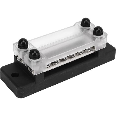 Bloc de distribution électrique 12V-48V, forte conductivité, résistant à la chaleur, pour voiture, camping-car, bateau, caravane et yacht, avec socle intégré. (1/5)