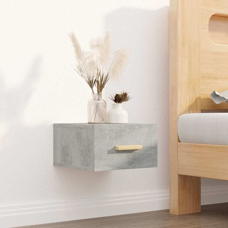 vidaXL Mesita de noche de pared color gris hormigón 35x35x20 cm (1/5)