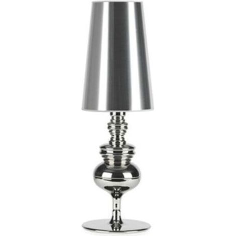 Lampe de table décorative européenne pour salon ou chevet, design élégant argenté, dimensions compactes 15 × 46 cm, idéale pour espaces restreints (1/3)