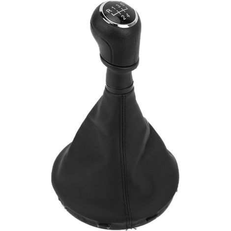 Copri pomello del cambio di ricambio FOREHILL in pelle PU nera per Transport Multivan Caravelle T5 T6 2003-2011 5 velocità (1/5)