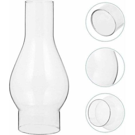 Abat-jour en verre transparent pour lampe à huile, cheminée en verre pour lampe à huile, abat-jour pour lampe à huile, accessoires interchangeables (taille : petite)