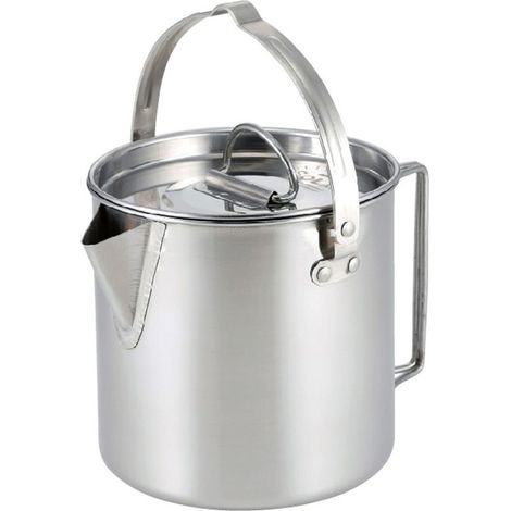 Bouilloire pliante portative extérieure, bouilloire de pique-nique en acier inoxydable, 1,2 L,Argent (1/5)