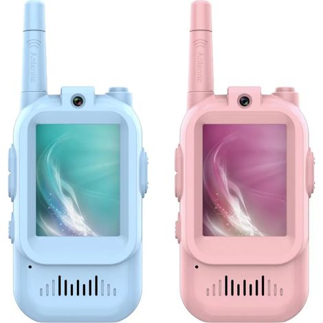 Talkie-walkie vidéo pour enfants, lot de 2, radio bidirectionnelle rechargeable, adapté (1/4)