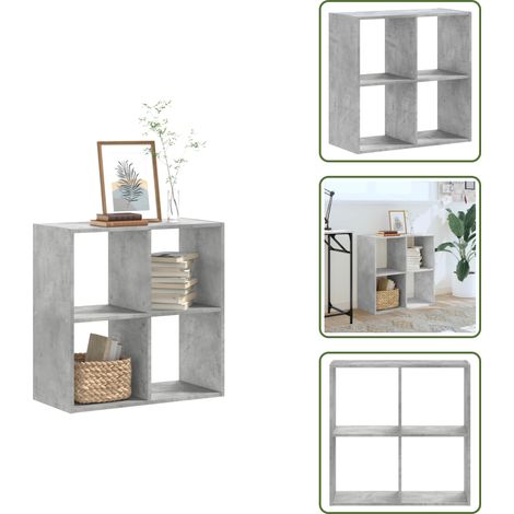 Bücherregal Betongrau 68,5x32x68,5 cm Holzwerkstoff - BucheRegal - Holzmöbel - Bücherregal Grau - Aufbewahrungslösung - Raumteiler
