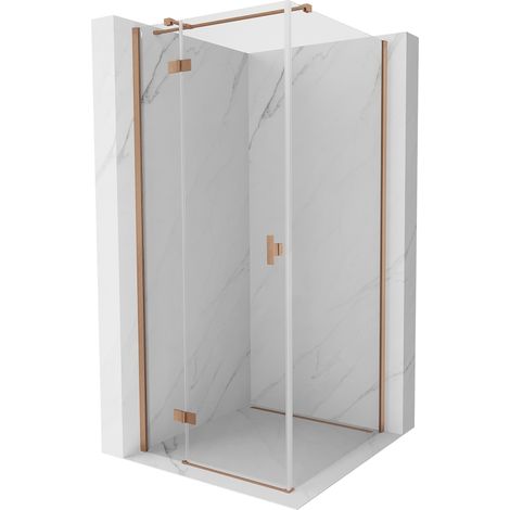 Mexen Mist H T cabine de douche à battant gauche 85 x 85 cm, transparent, cuivre brossé - 8A5T-085-085-65-00-L (1/5)
