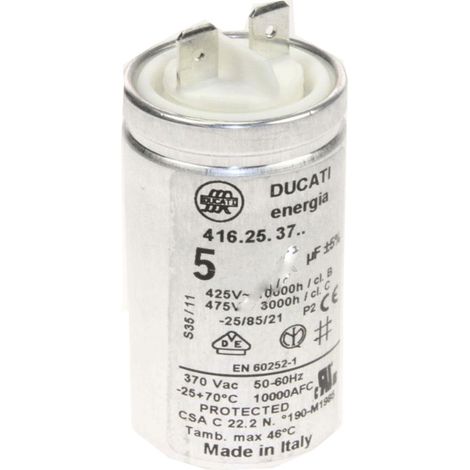 Ersatzteil - Originaler Kondensator 5mf -  - WHIRLPOOL, ELECTROLUX, BAUKNECHT, AEG, ARTHUR MARTIN ELECTROLUX, IKEA, FAURE, PROGRESS, KITCHENAID, IGNIS, ARISTON HOTPOINT, INDESIT, ZANUSSI, JUNO, ELICA,