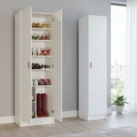 Großer, modularer Mehrzweckschrank Molteno, 6 Regale, 3 Türen, 96x180 cm Weiß (1/5)