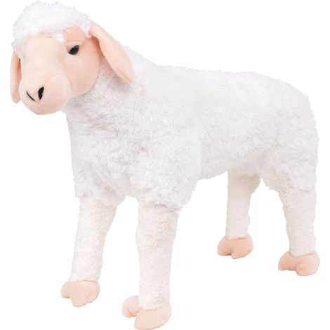 vidaXL Pecora in Peluche in Piedi Bianca XXL (1/5)