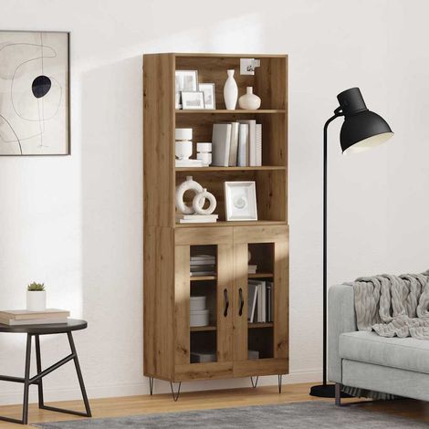 Highboard 2 pcs Artisan-Eiche Holzwerkstoff