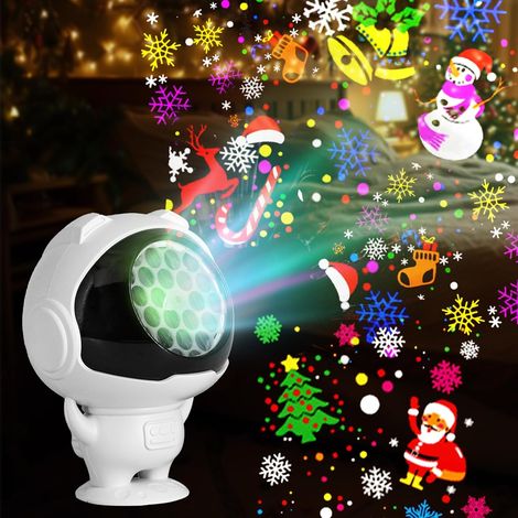 Mini Projecteur LED Noël - Format Compact Astronaute,Prise UE - Parfait pour Deco Intérieur, Bureau et Petits Espaces (1/5)