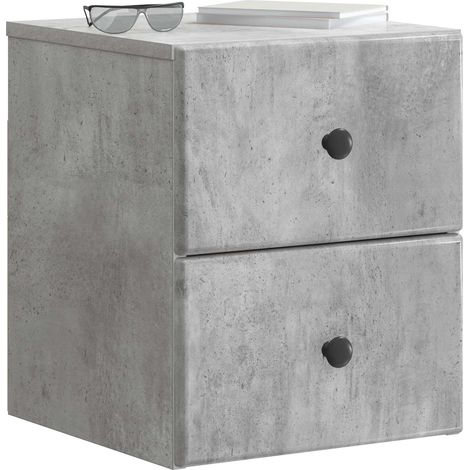Maison Exclusive - Mobiletto da notte a muro con cassetto 2 pcs Grigio Cemento