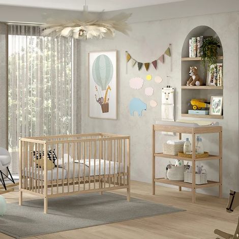Vipack Meryl Lettino in legno 60x120 e fasciatoio (1/3)