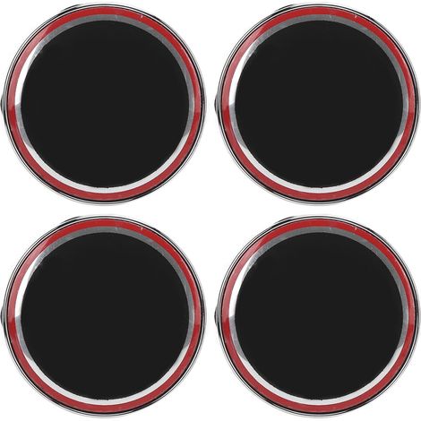 4 pièces Couvercle de Capuchon Central de Roue de Voiture Remplacement de prévention des Rayures en Alliage d'aluminium étanche pour 500 (Noir Rouge) (1/5)