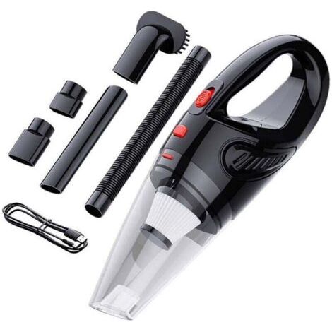 QORVA-Aspirateur à Main Portable, 120W 32000rpm Rechargeable Aspirateur de Voiture Puissant Maison, Mini Aspirateur de Table sans Fil Portable avec Filtre Lavable/Buses/3H Charge Rapide/Travail 30min,