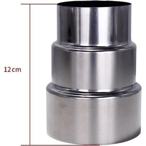 Réducteur de conduit de cheminée en acier inoxydable 90 mm vers 70 mm – pour poêle à bois, camping et installation domestique (1/3)