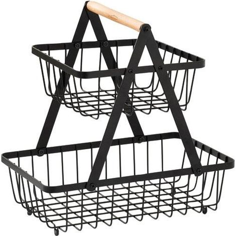 Lacor Obstschale doppelte Höhe schwarz matt 29x18,5x33,5 cm