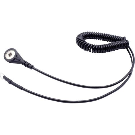 Quadrios Câble de mise à la terre antistatique (ESD) 1.80 m Bouton-pression 4 mm, borne à cosse de c (1/4)