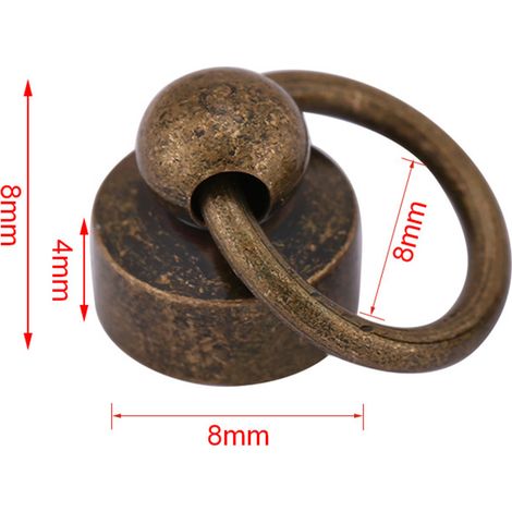20 rivets en bronze 8mm pour la fabrication de sacs, bracelets en cuir et projets de maroquinerie DIY